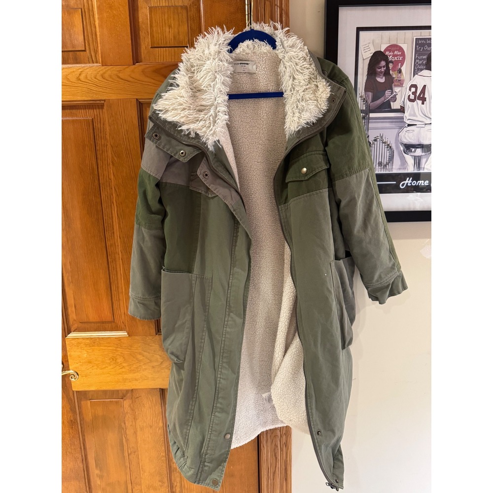 One Teaspoon Green Colorblock Patchwork Faux Shea… - image 3